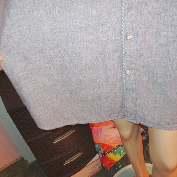 Y2K Vtg Enyce Linen Blend Shirt Mens 4XL Button Up Short Sleeves Camp Logo 90s - Picture 4 of 12